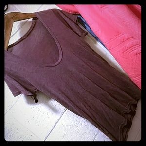 Fitted at bust scoop neck tee